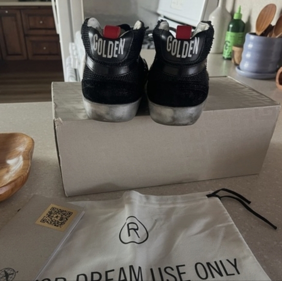 SOLD! Golden Goose Midstar Double Quarter Sneaker Black Leopard Stars Size 38 - Picture 10 of 11
